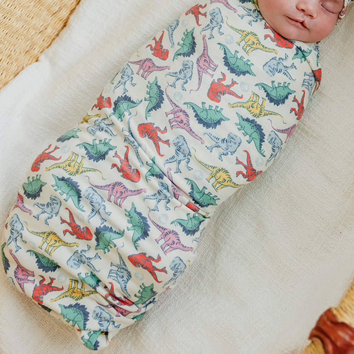 Knit Swaddle Blanket - Dinosaurs of Jurassic Park