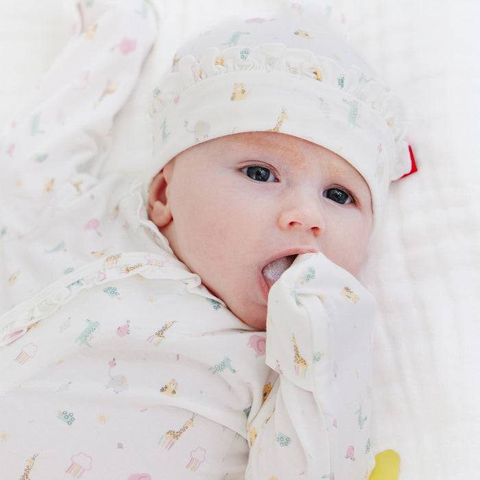 Pink Little Bitty Pretty One Magentic Gown + Hat NB-3 Months