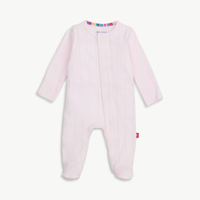 Love Lines Pink Pointelle Magnetic Footie
