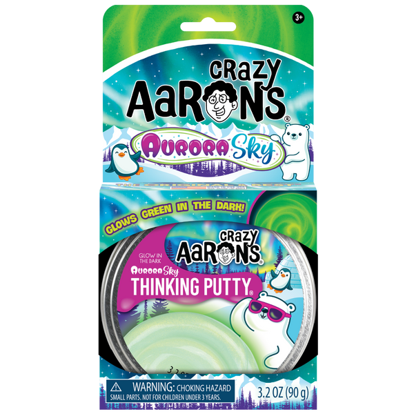Crazy Aaron's Thinking Putty 4" Tin- Aurora Sky