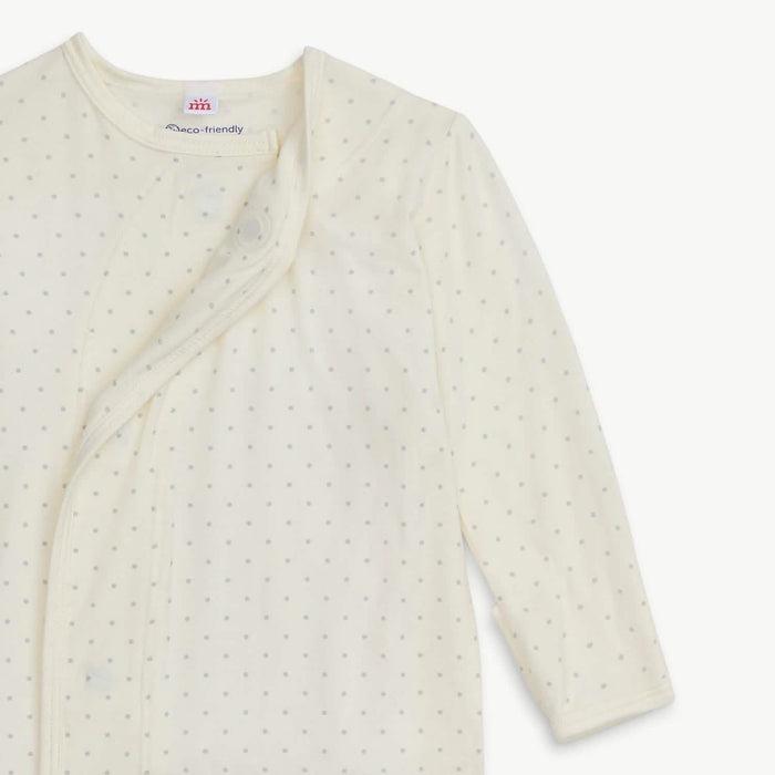 Pin Dot Cream Magnetic Gown + Hat NB-3 Months