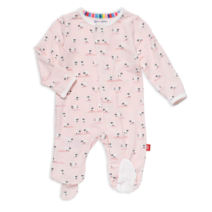 Baa Baa Baby Pink Modal Magnetic Footie