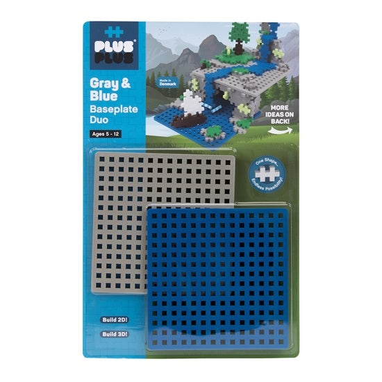 Plus Plus Baseplate Duo- Gray/Blue