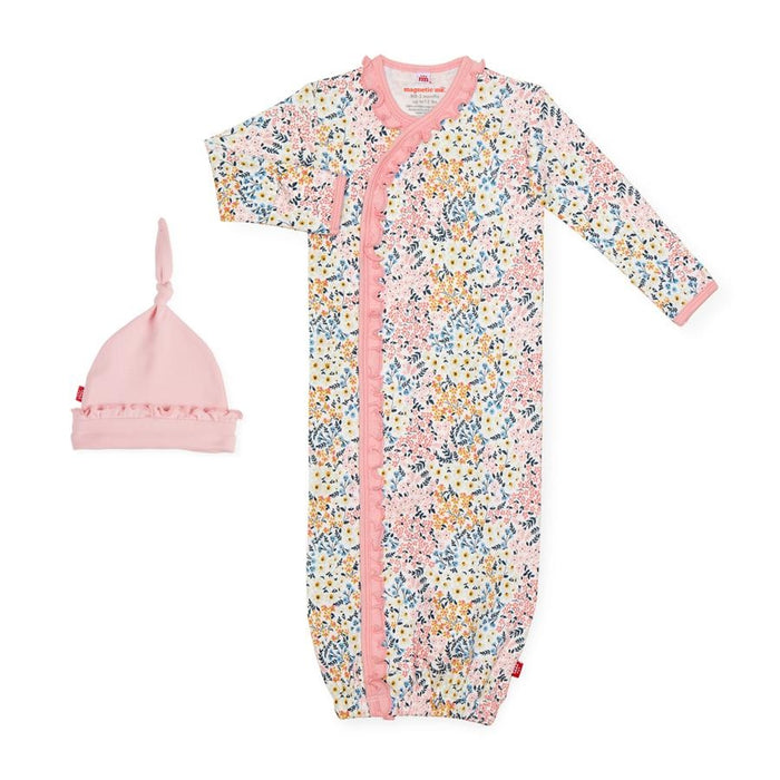 Magnetic Me Organic Cotton Magnetic Gown + Hat Set- Chelsea