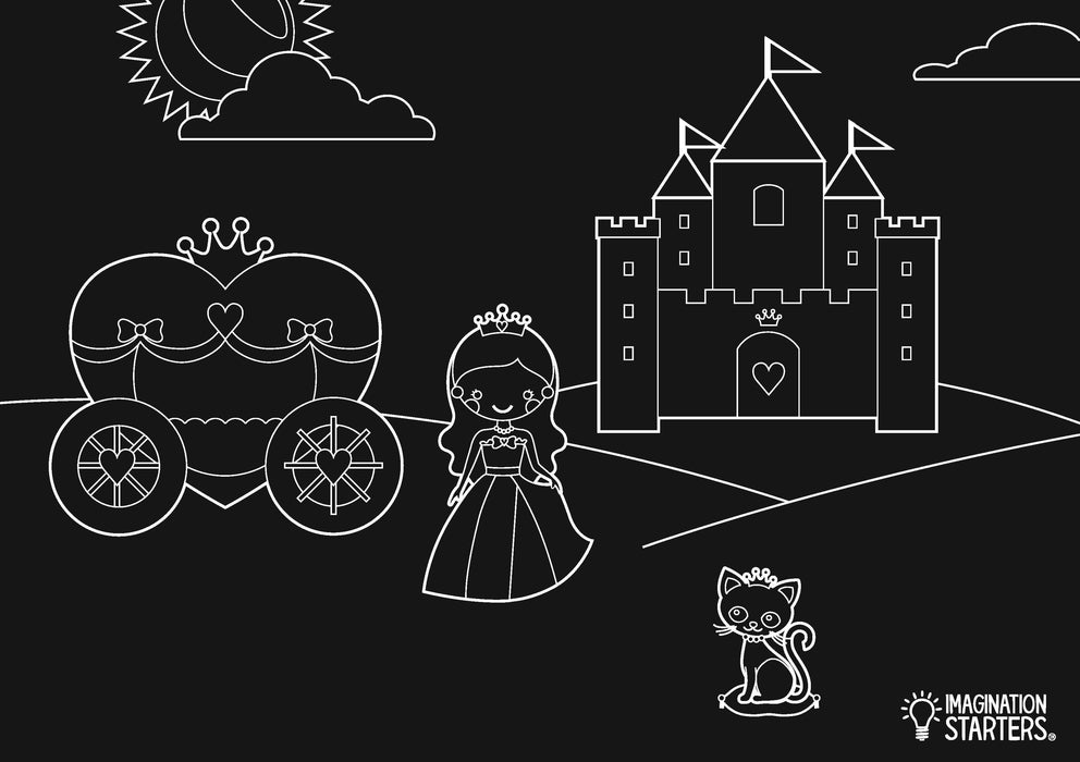 Chalkboard Coloring Placemat- Princess