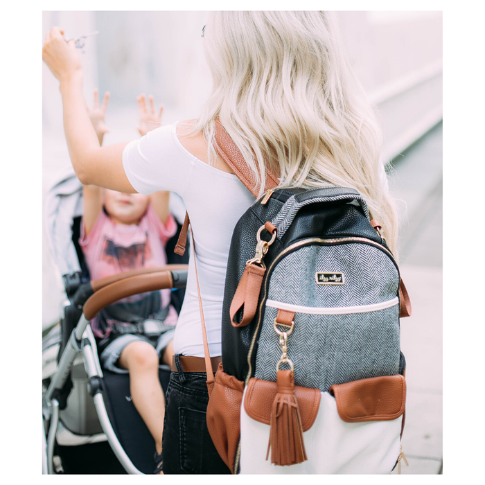 Itzy Ritzy Boss Backpack- Coffee + Cream