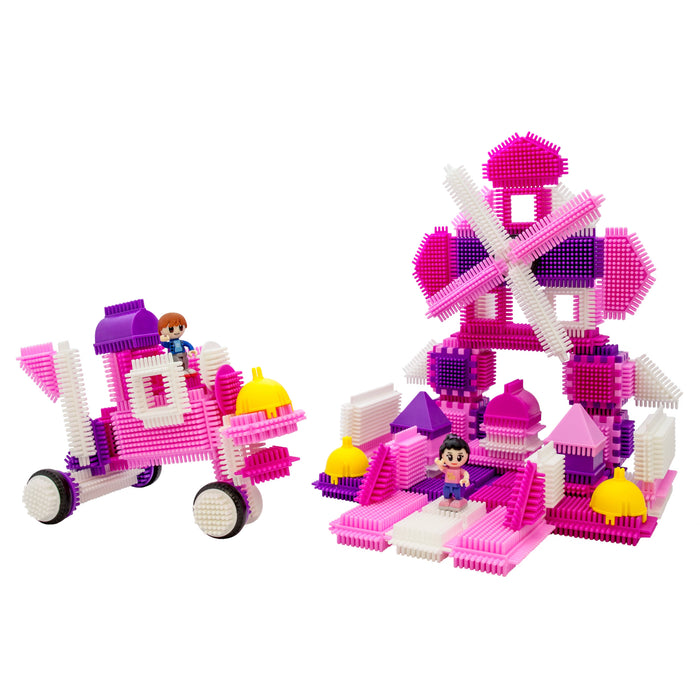 106pc Pink Castle Themed Hedgehog Blocks Set