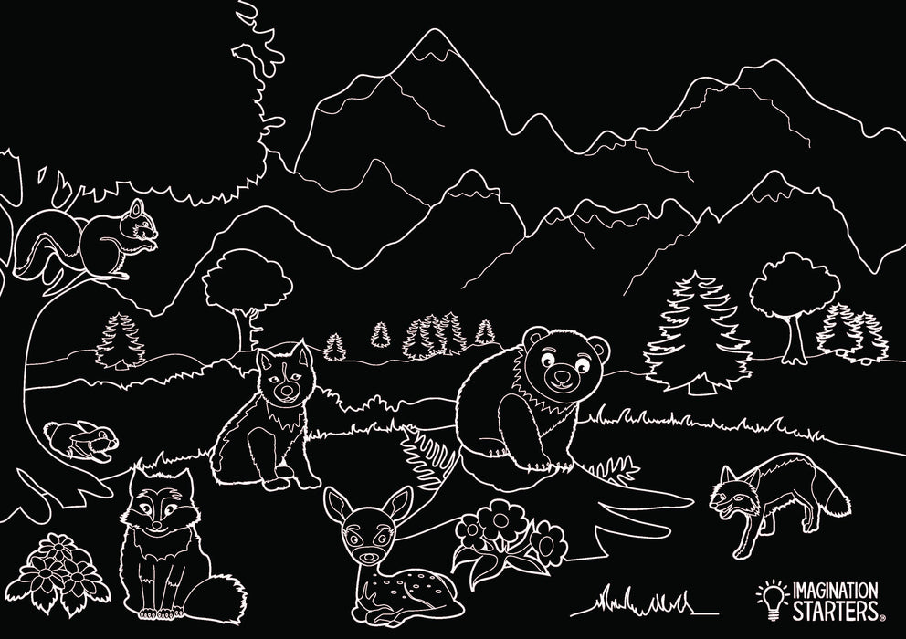 Chalkboard Coloring Placemat- Wildlife