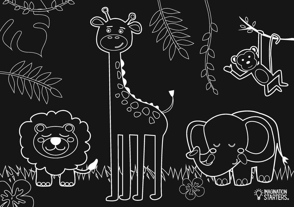 Chalkboard Coloring Placemat- Jungle