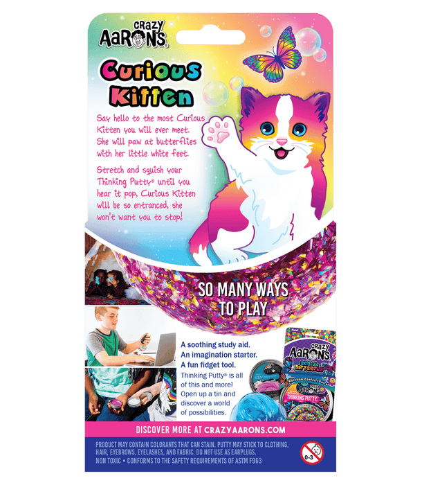 Crazy Aaron's Thinking Putty 4" Tin- Curious Kitten