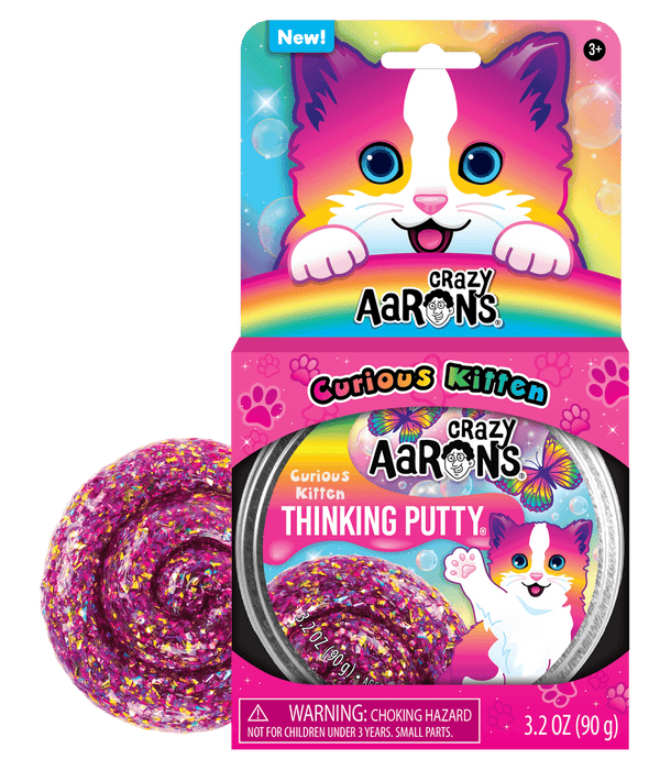 Crazy Aaron's Thinking Putty 4" Tin- Curious Kitten