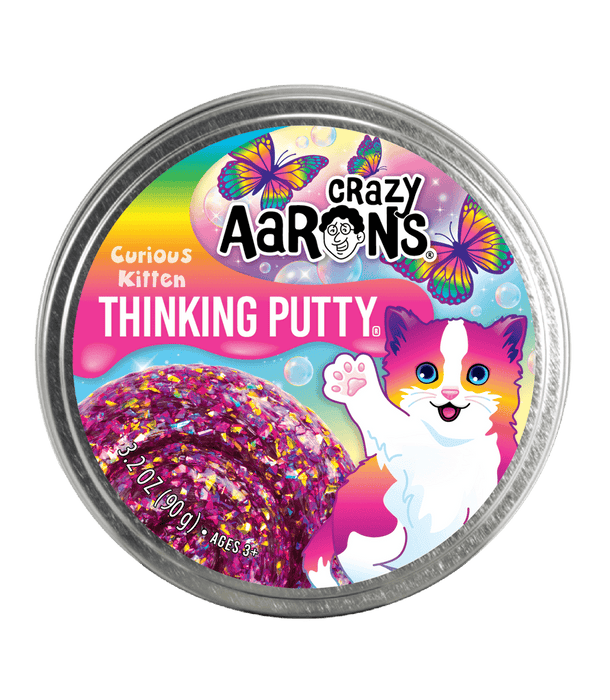 Crazy Aaron's Thinking Putty 4" Tin- Curious Kitten