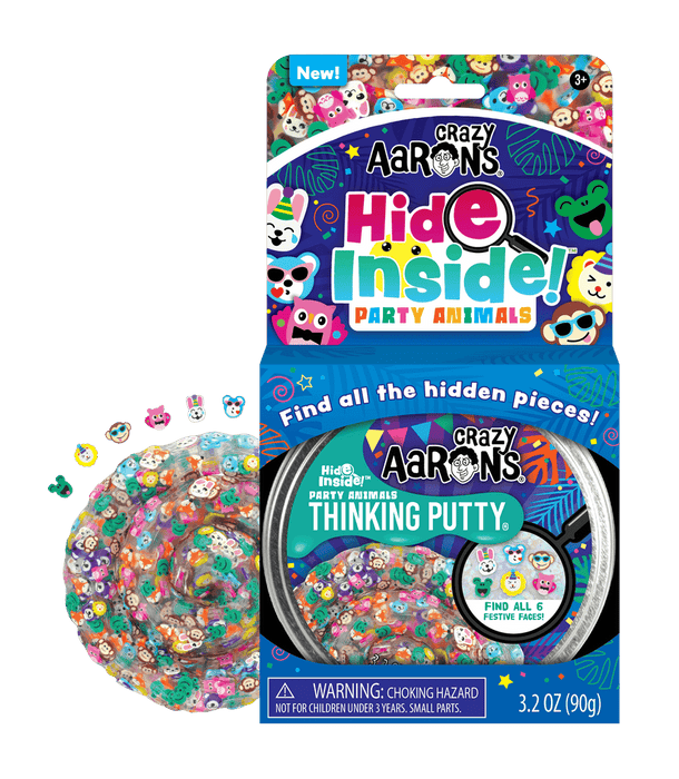 Crazy Aaron's Thinking Putty 4" Tin- Party Animals