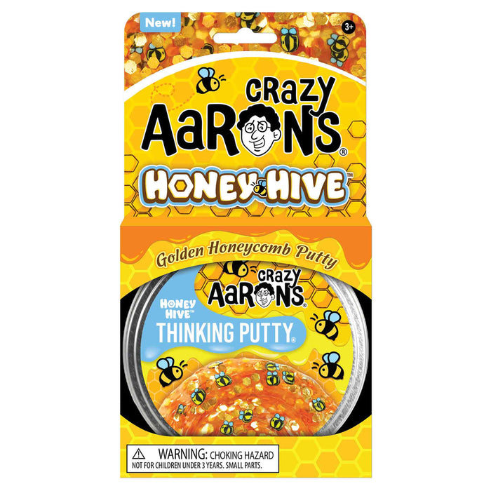Crazy Aaron's Thinking Putty 4" Tin- Honey Hive