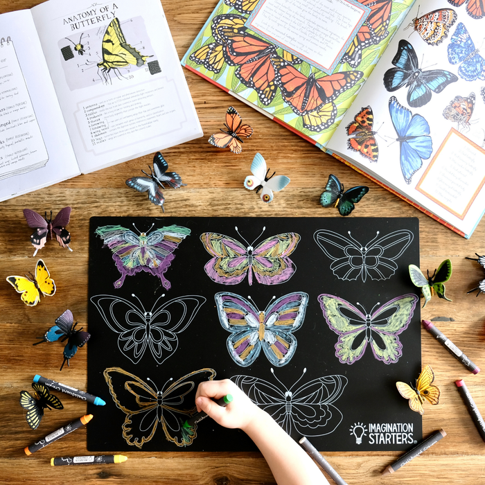 Chalkboard  Coloring Placemat- Butterfly