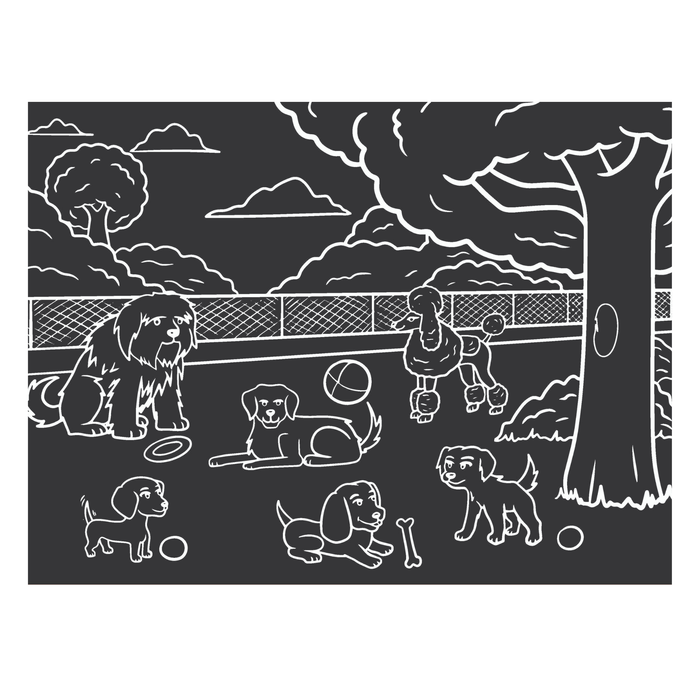 Chalkboard Coloring  Placemat- Dog Park