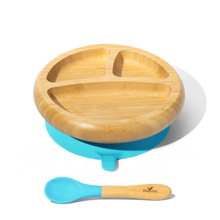 Bamboo & Silicone Baby Divided Suction Plate & Spoon
