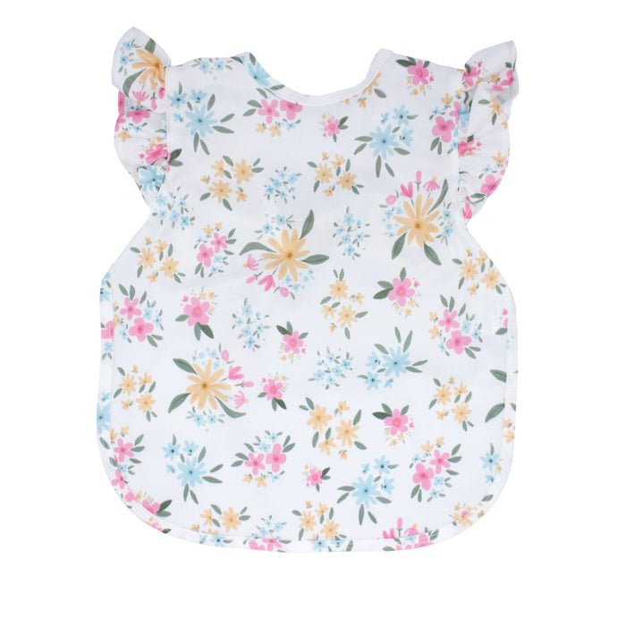 Bapron Bib - Pastel Floral (6m-3T) Flutter Sleeves